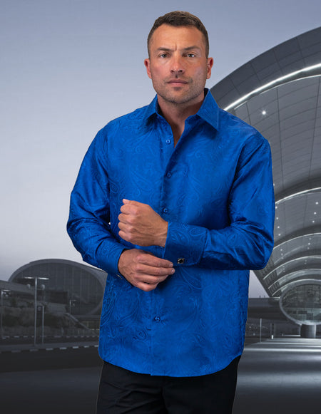 FANCY REGULAR FIT SAPPHIRE DRESS SHIRT
