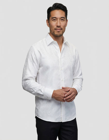 bachrach dress shirts MODERN FIT GRAY BASIC DRESS SHIRT Bachrach