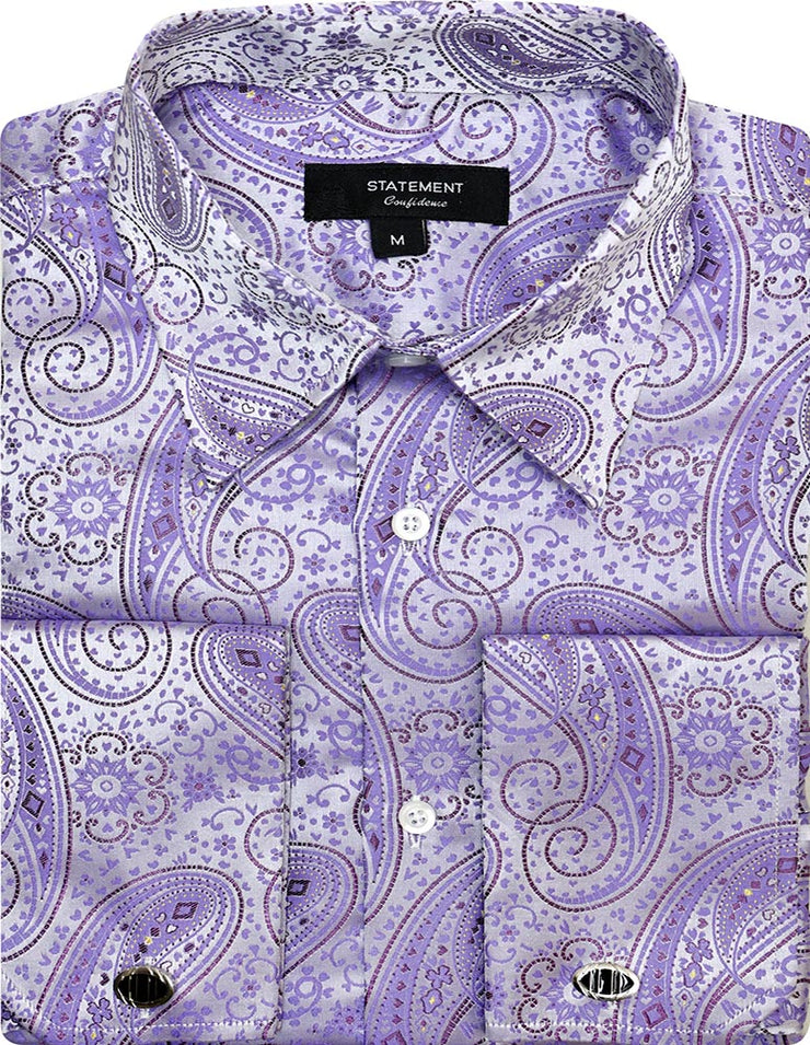 FANCY REGULAR FIT LAVENDER DRESS SHIRT