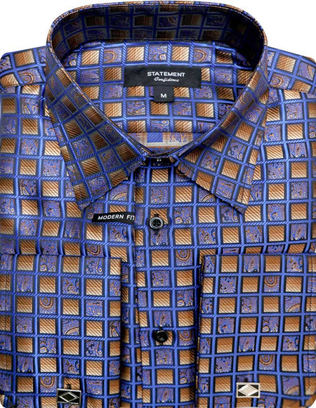 FANCY REGULAR FIT ROYAL DRESS SHIRT
