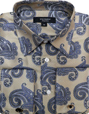 FANCY REGULAR FIT TAN DRESS SHIRT