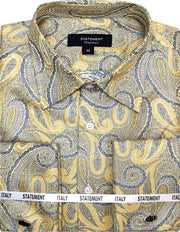 FANCY WOVEN CHESTNUT PAISLEY DRESS SHIRT