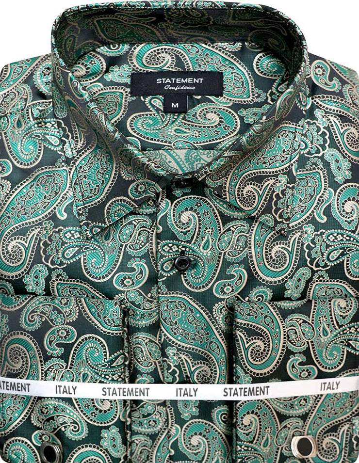 FANCY WOVEN HUNTER PAISLEY DRESS SHIRT
