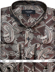 FANCY WOVEN PLUM PAISLEY DRESS SHIRT