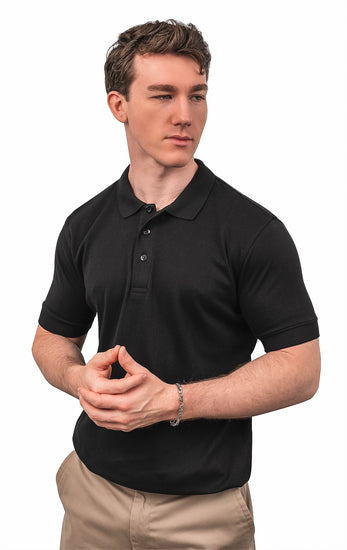 CLEOCOTTON BLACK POLO SHIRT