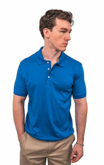 CLEOCOTTON BLUE POLO SHIRT