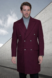 BURGUNDY MODERN FIT WOOL & CASHMERE JACKET W/ REMOVABLE FUR