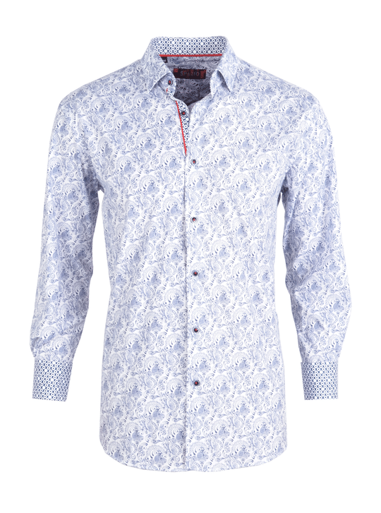 WHITE LONG SLEEVE SPORT SHIRT Bachrach
