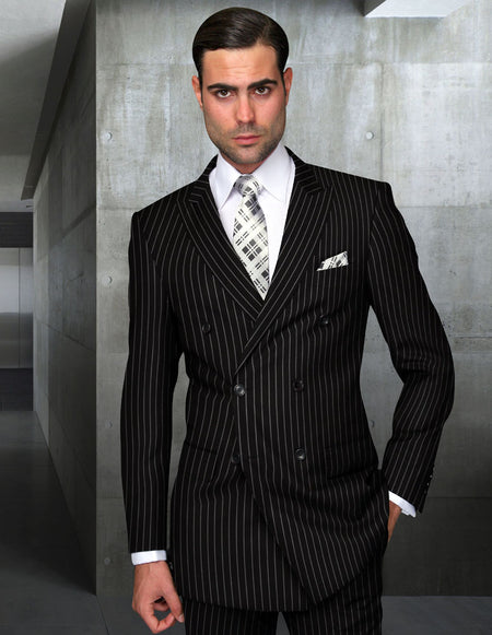 HARDY BLACK DOUBLE BREASTED REGULAR FIT 2 PC SUIT