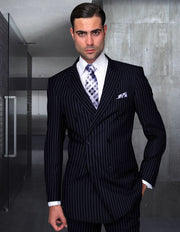 LEWIS NAVY DOUBLE BREASTED REGULAR FIT 2 PC SUIT
