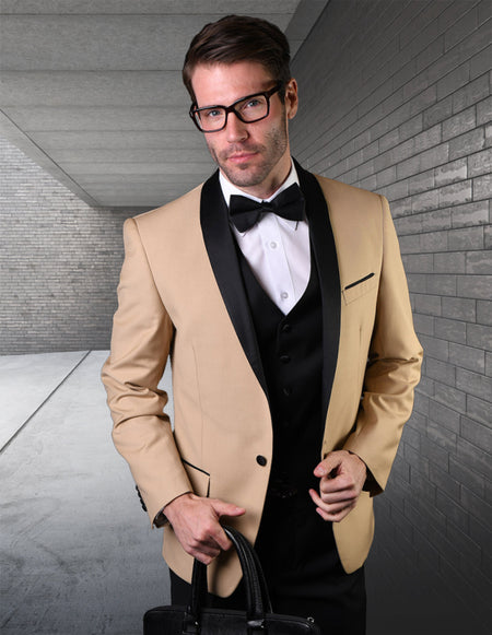 DERRICK CHAMPAGNE TAILORED FIT TUXEDO