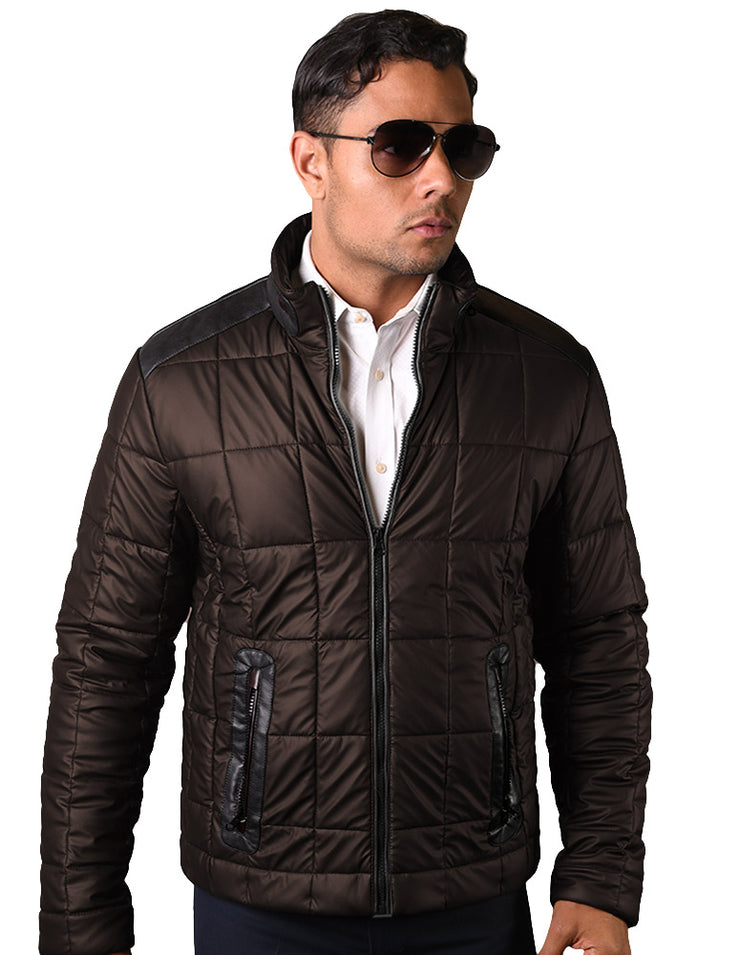 BROWN QUILTED JACKET
