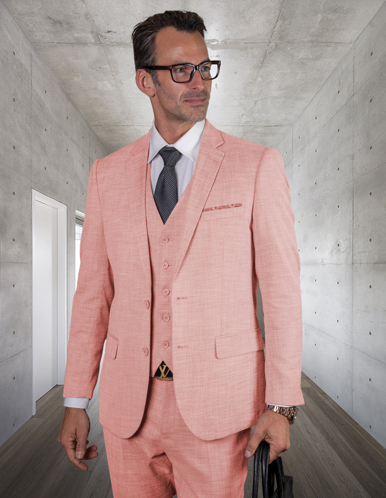 Pink slim fit on sale suit