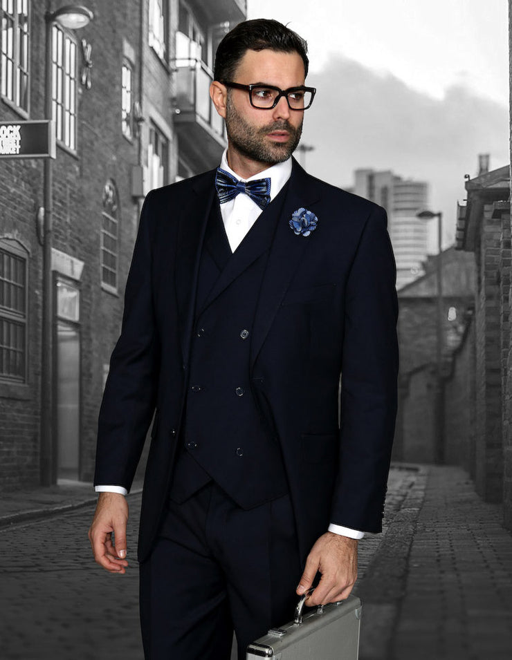 MAURY NAVY TRADITIONAL FIT 3 PC SUIT