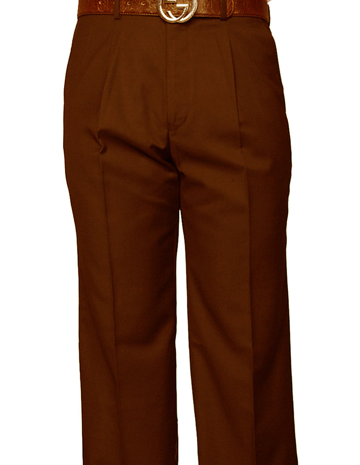 COPPER REGULAR FIT PLEATED PANTS