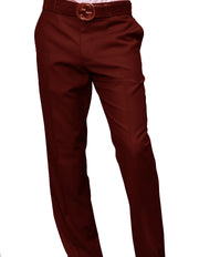 BURGUNDY MODERN FIT FLAT FRONT DRESS PANTS