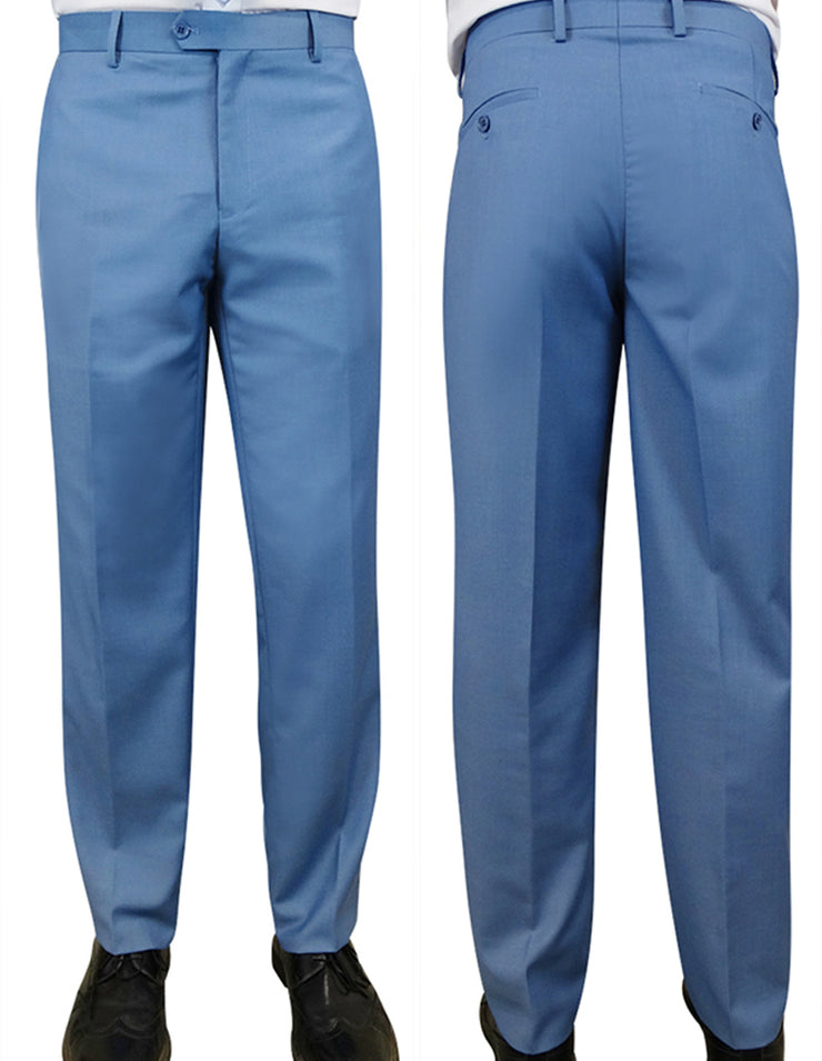STEEL BLUE SLIM FIT DRESS PANTS