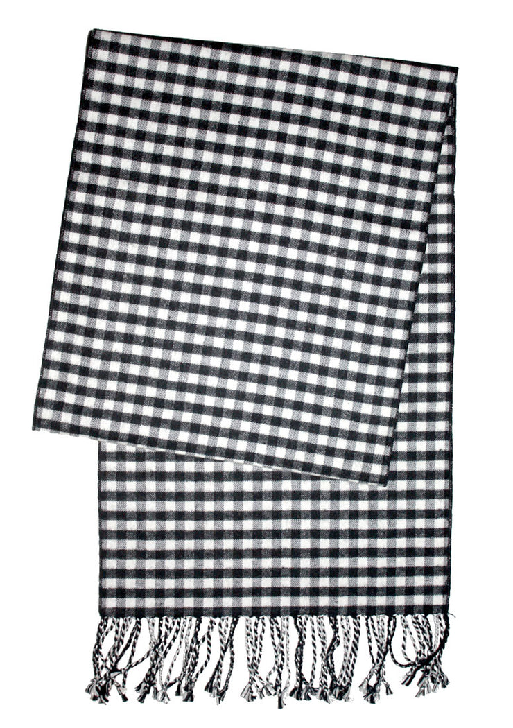 BLACK & WHITE CHECKERED SCARF