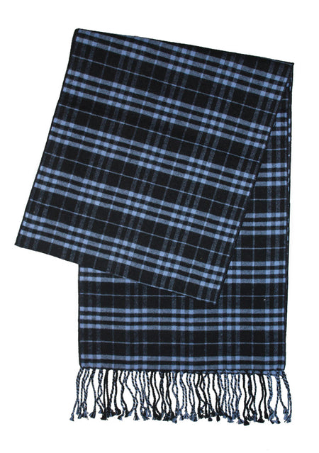 BLACK & BLUE PLAID SCARF