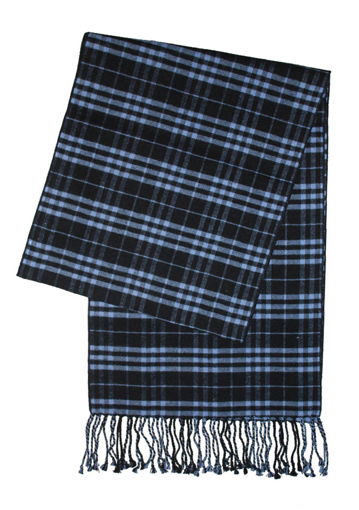 BLACK & BLUE PLAID SCARF