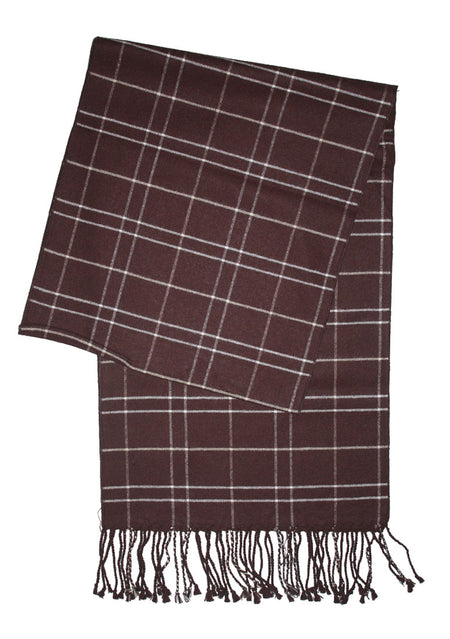 BROWN SQUARE PATTERN SCARF