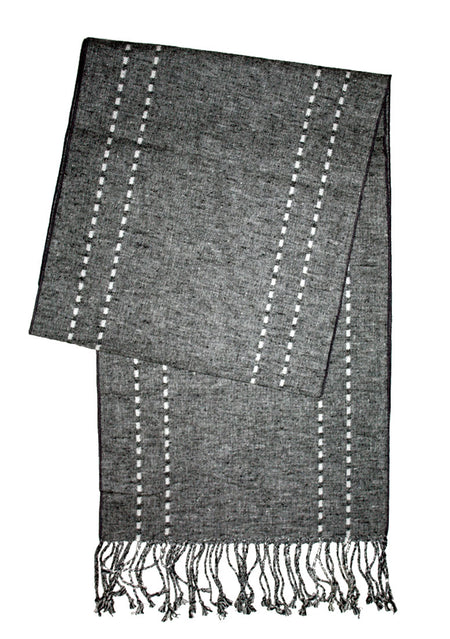 GRAY LINEN LOOK SCARF