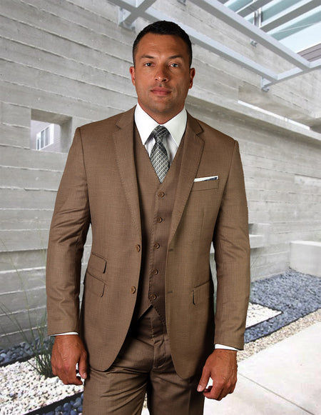 STEPHENS CARAMEL 3 PC TAILORED FIT SUIT