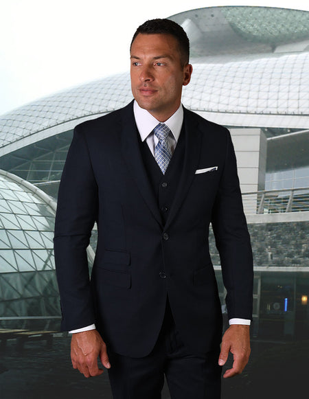 STEPHENS NAVY 3 PC TAILORED FIT SUIT