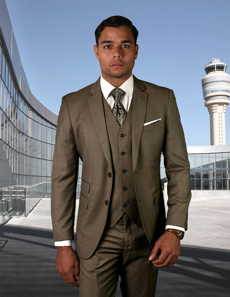 STEPHENS TAUPE 3 PC TAILORED FIT SUIT