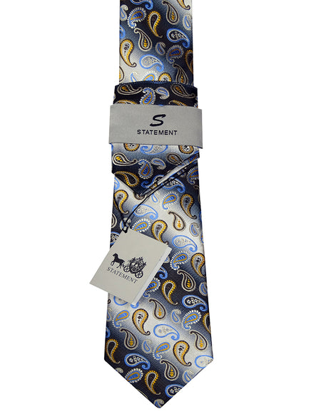 YELLOW PAISLEY 2 PC TIE & HANKIE SET