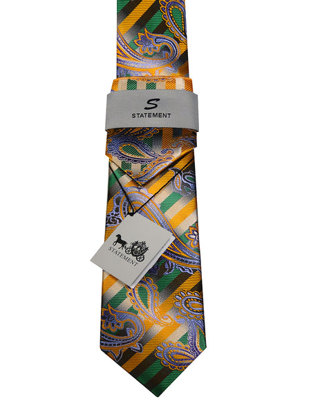 GREEN PAISLEY 2 PC TIE & HANKIE SET