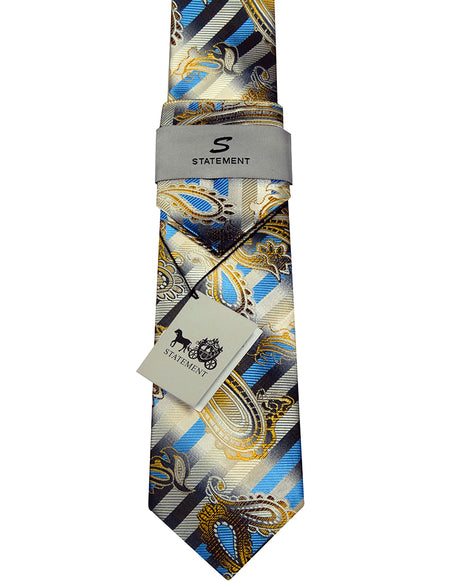YELLOW PAISLEY 2 PC TIE & HANKIE SET