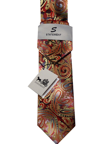RED PAISLEY 2 PC TIE & HANKIE SET