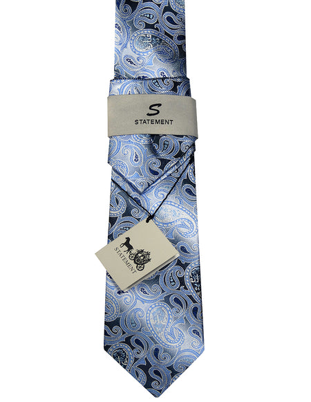 LIGHT BLUE PAISLEY 2 PC TIE & HANKIE SET