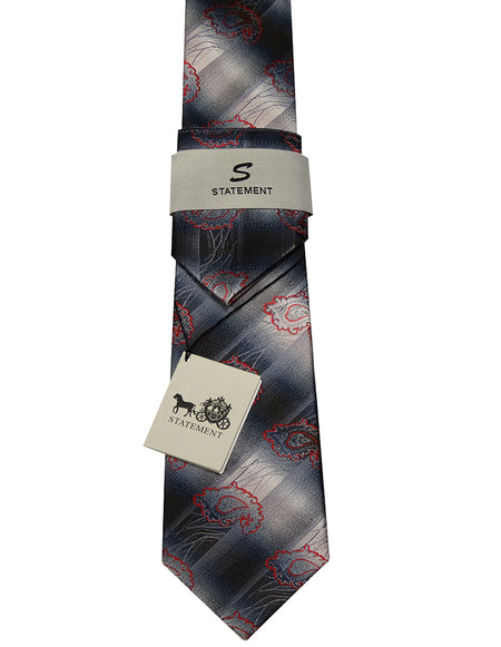 GREY PATTERN 2 PC TIE & HANKIE SET