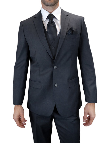 CHARCOAL TAILORED FIT 3 PC SUIT