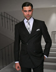 TAG BLACK REGULAR FIT DOUBLE BREASTED SUIT