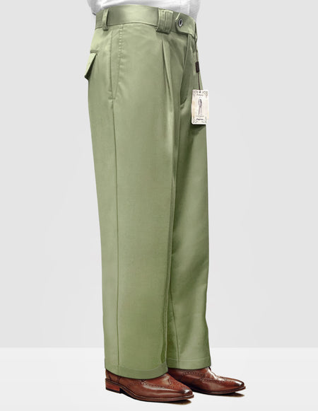 APPLE GREEN WIDE LEG DRESS PANTS