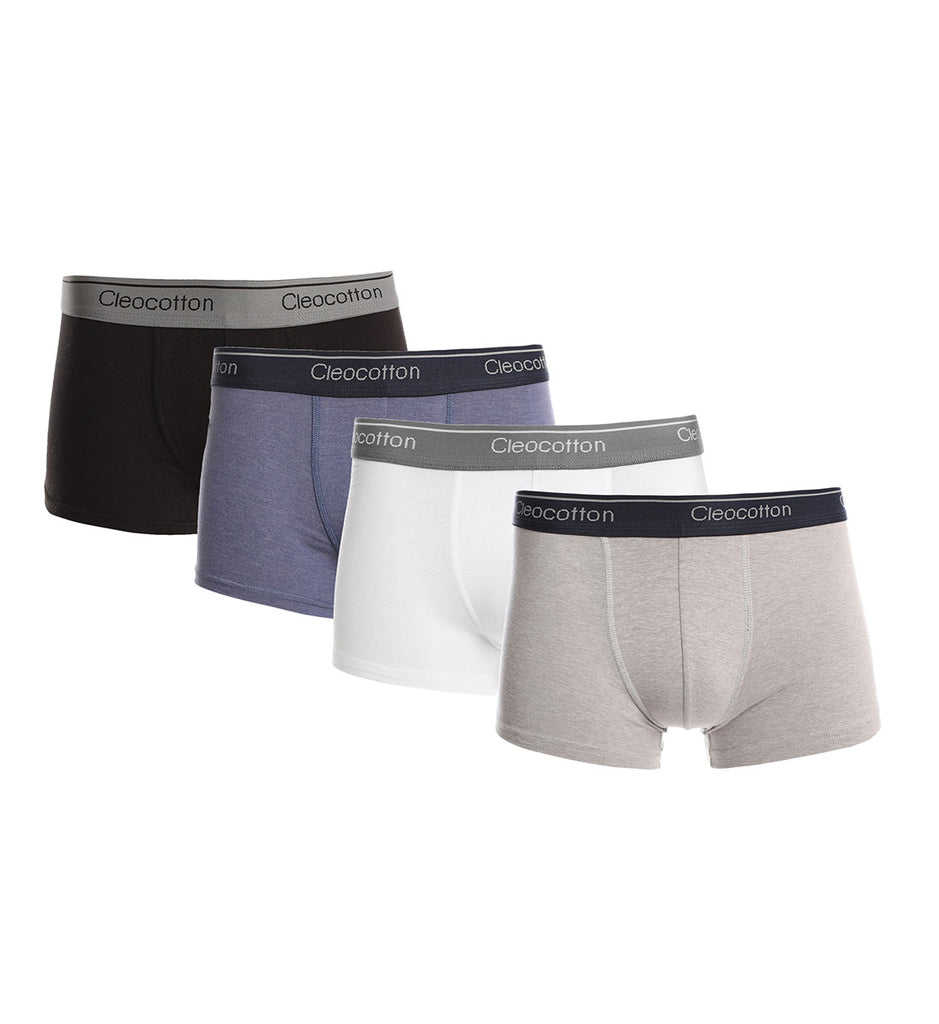 ASSORTED CLEOCOTTON PREMIUM COTTON RICH STRETCH BOXER BRIEF - 4 PK ...