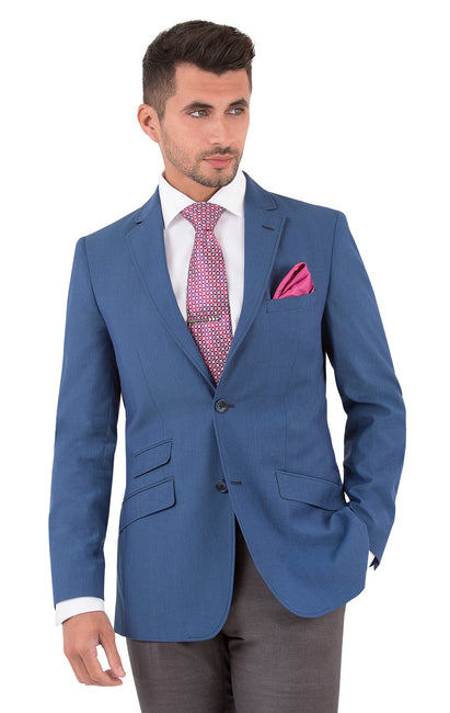 BARCELONA BLUE SLIM FIT SUIT JACKET